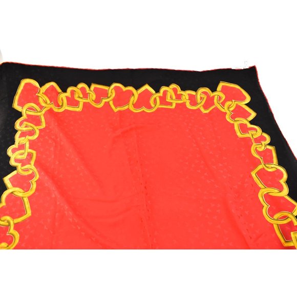 TIFFANY & Co: Red/Black, Hearts & Logo Scarf (mp) - Picture 4 of 6
